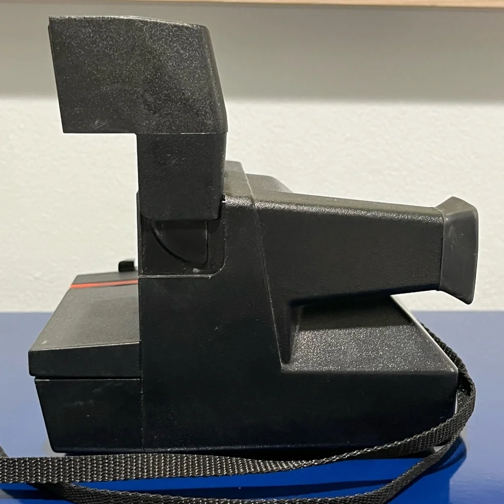 Polaroid One Step Flash Instant Camera Vintage 80s 90s Black Strap Photography